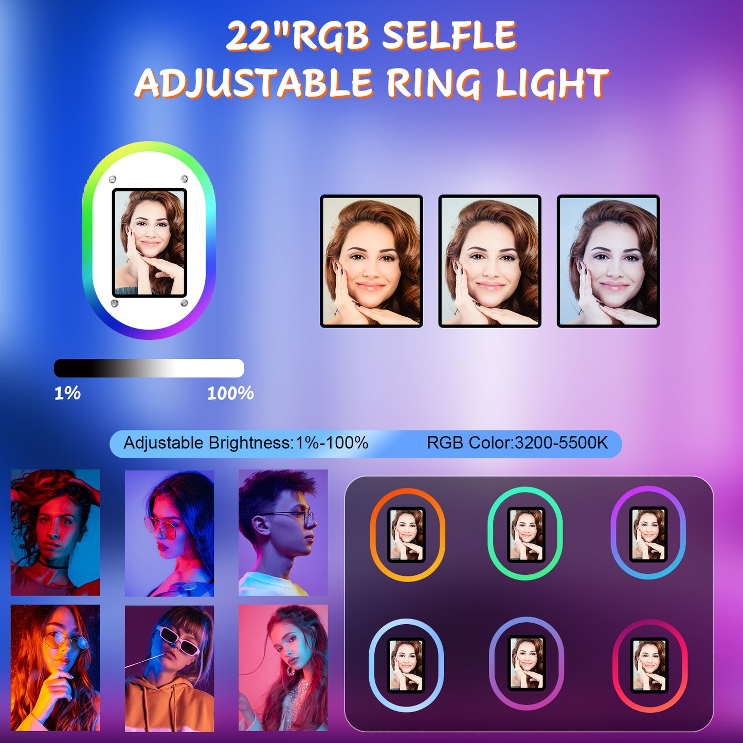 Portable Photo Booth Compatible with iPad 10.2" 10.5" 10.9" 11" 12.9" 13", APP Control Photo Booth Machine for IPad, Photo Booth Stand with RGB Ring Light for Events Parties