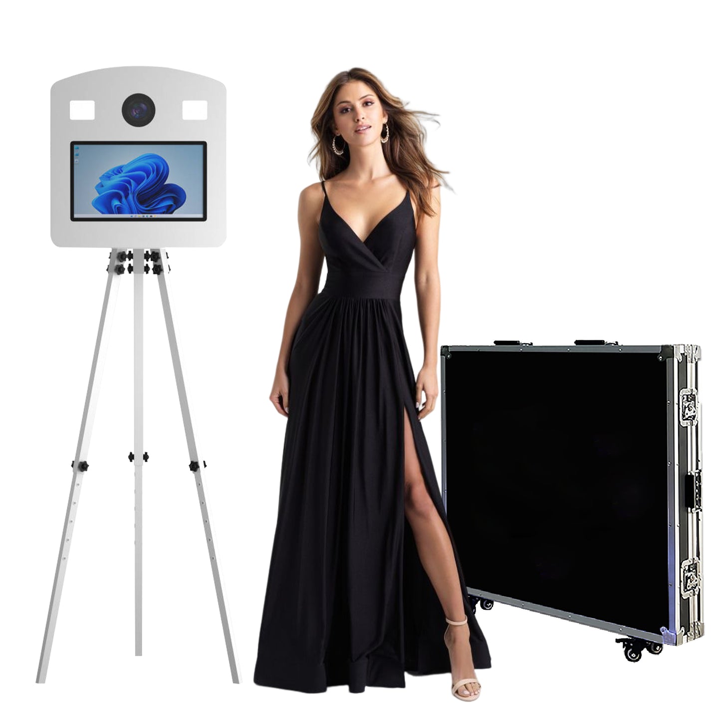 Portable Mirror Photo Booth Machine Selfie 15.6 Inch LCD Touch Screen Magic Mirror Photobooth 2025 With Flight Case For Wedding