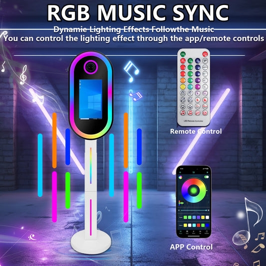 Magic Mirror Photo Booth 15.6 Inch with RGB Light, DSLR Photobooth Machine Selfie Portable Touch Screen with Flight Case for Wedding Party Events