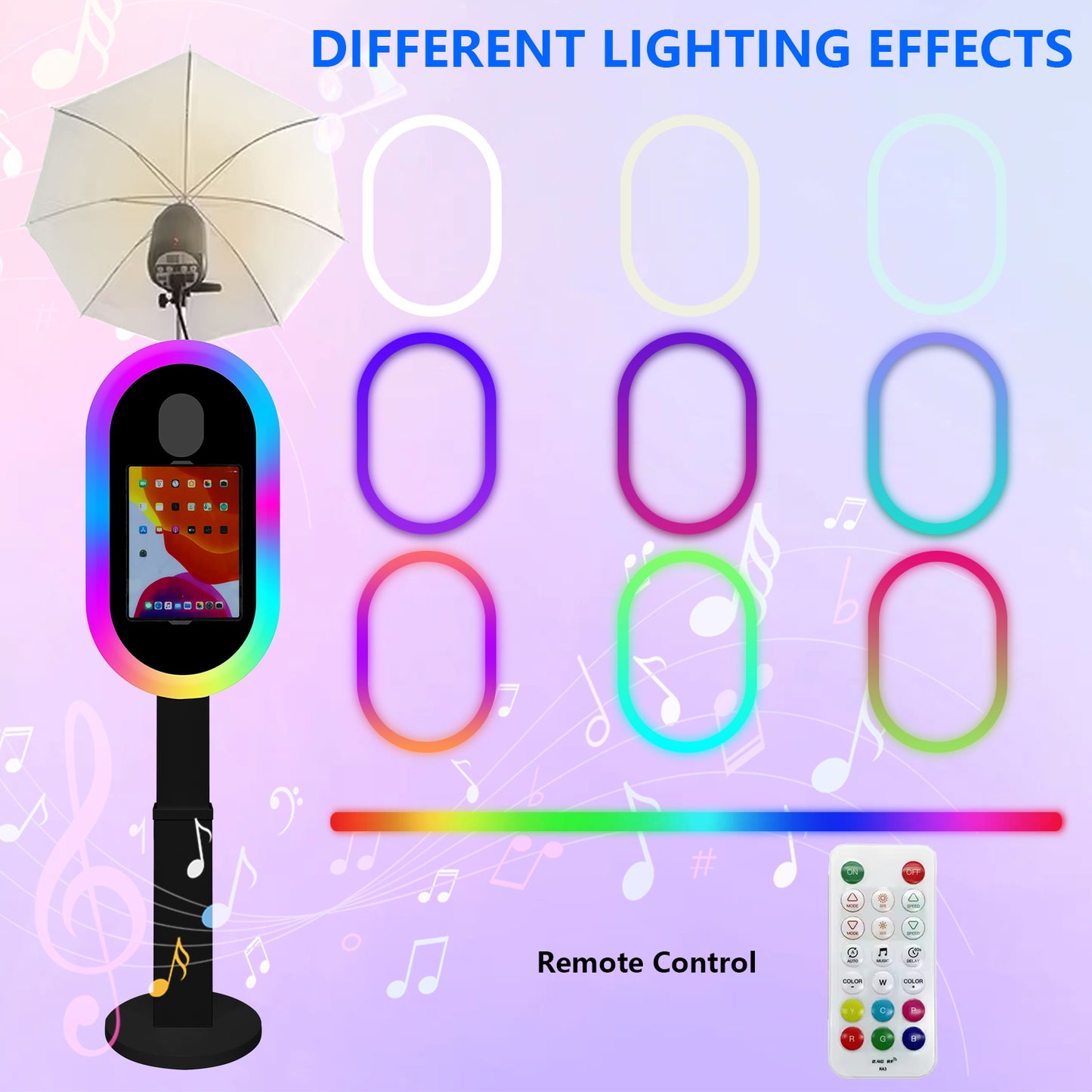 Photo Booth for iPad 10.2" 10.9" 11" 12.9" and for Camera Remote Control Flight Case 2-in-1 Portable Selfie Photobooth Stand for Party Rental Events