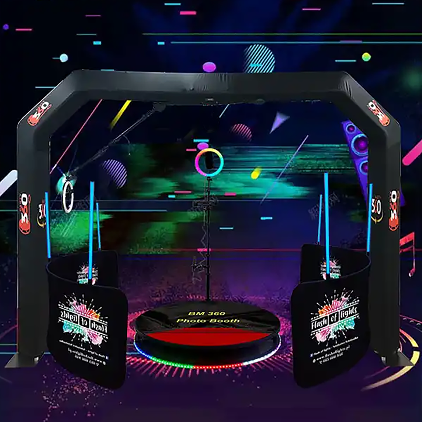 Sky Overhead 360 Photo Booth for Big Parties with Software Remote Remote Control Rotating 360-Degree Full Body Spin with Ring Light and Stand for up to 15 People