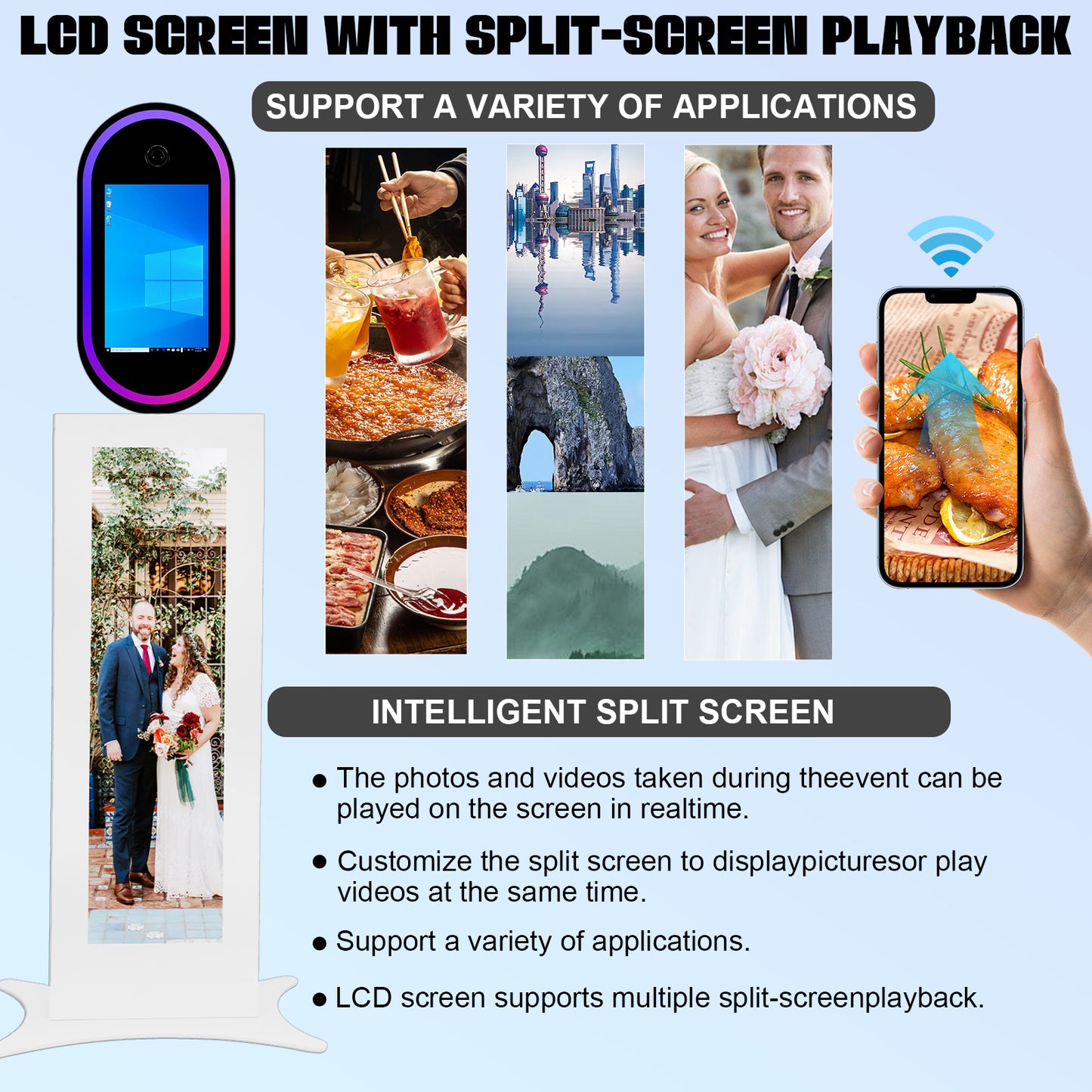 Cabina de fotos con espejo mágico de 15,6 pulgadas con luz RGB, máquina de fotomatón DSLR, pantalla táctil portátil para selfies con estuche de transporte para bodas, fiestas y eventos.