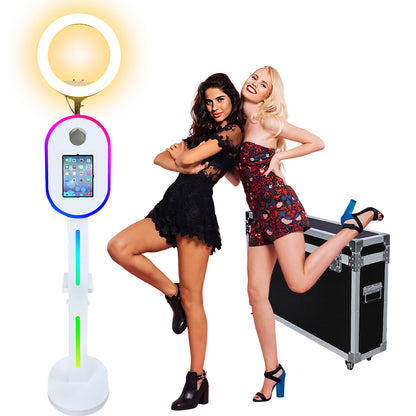 Portable Photo Booth for Ipad 10.2" 11" 12.9" APP Control Booth Shell Stand Compatible with iPad Stand Selfie Photo Booth Shell for DSLR Camera with Ring Light for Birthday Party