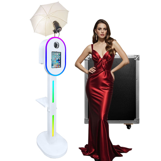 Portable Photo Booth for Ipad 10.2" 11" 12.9" APP Control Booth Shell Stand Compatible with iPad Stand Selfie Photo Booth Shell for DSLR Camera with Ring Light for Birthday Party