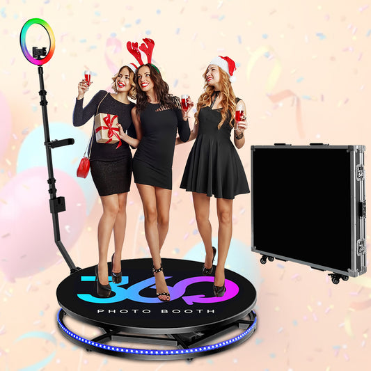 Camera 360 Photo Booth Cabin 360 Photobooth Automatic Rotating Selfie Machine Spinning Video Booth for Party Events