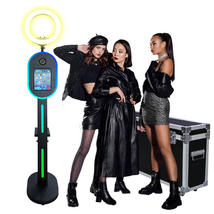 Portable Photo Booth for Ipad 10.2" 11" 12.9" APP Control Booth Shell Stand Compatible with iPad Stand Selfie Photo Booth Shell for DSLR Camera with Ring Light for Birthday Party