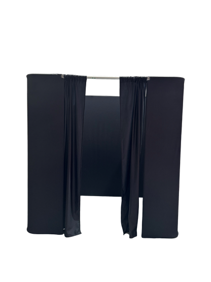 Photobooth Backdrop Photo Booth Enclosure Wall Backdrops Customized Logo 8FT Video Selfie Rotating Background with 23 PCS LED Light Stand for Rental Wedding Party