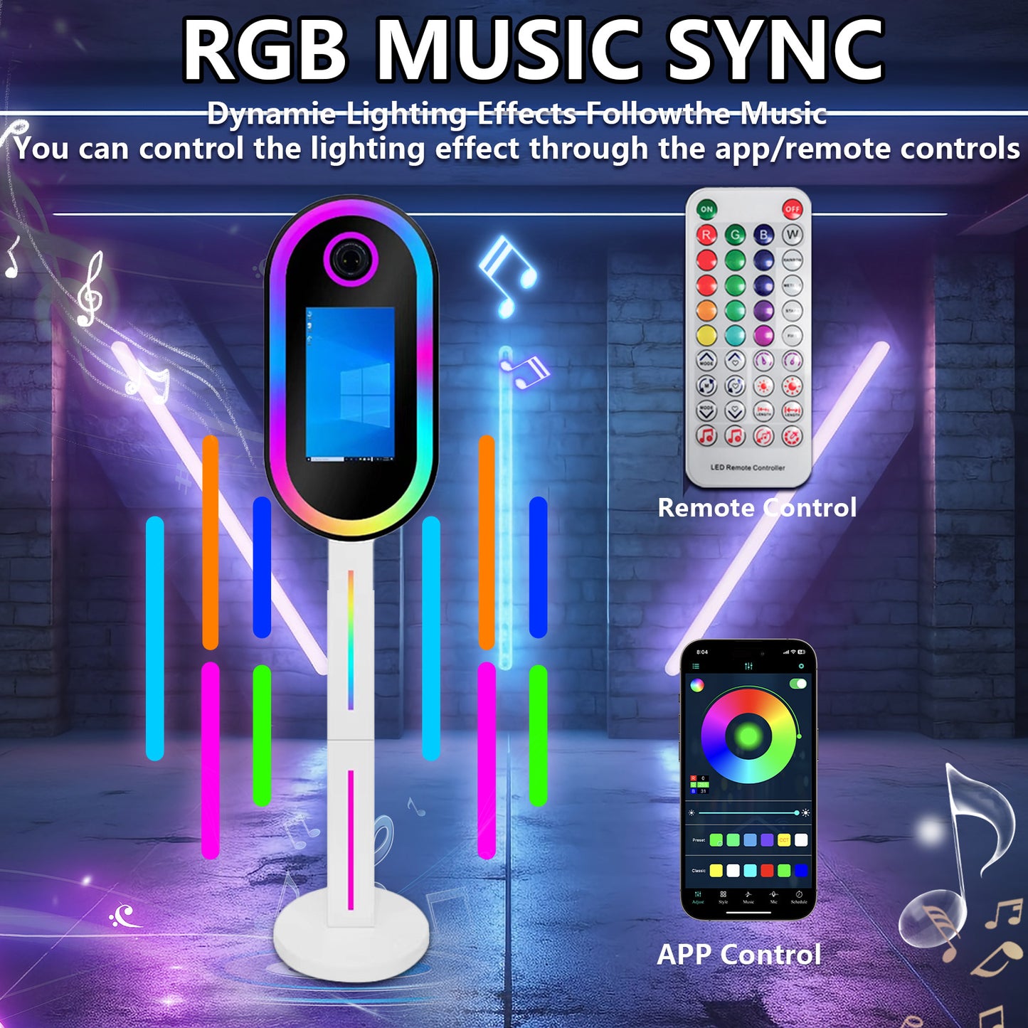 Magic Mirror Photo Booth 15.6 Inch with RGB Light, DSLR Photobooth Machine Selfie Portable Touch Screen with Flight Case for Wedding Party Events
