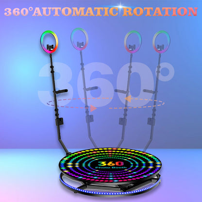 Camera 360 Photo Booth Cabin 360 Photobooth Automatic Rotating Selfie Machine Spinning Video Booth for Party Events