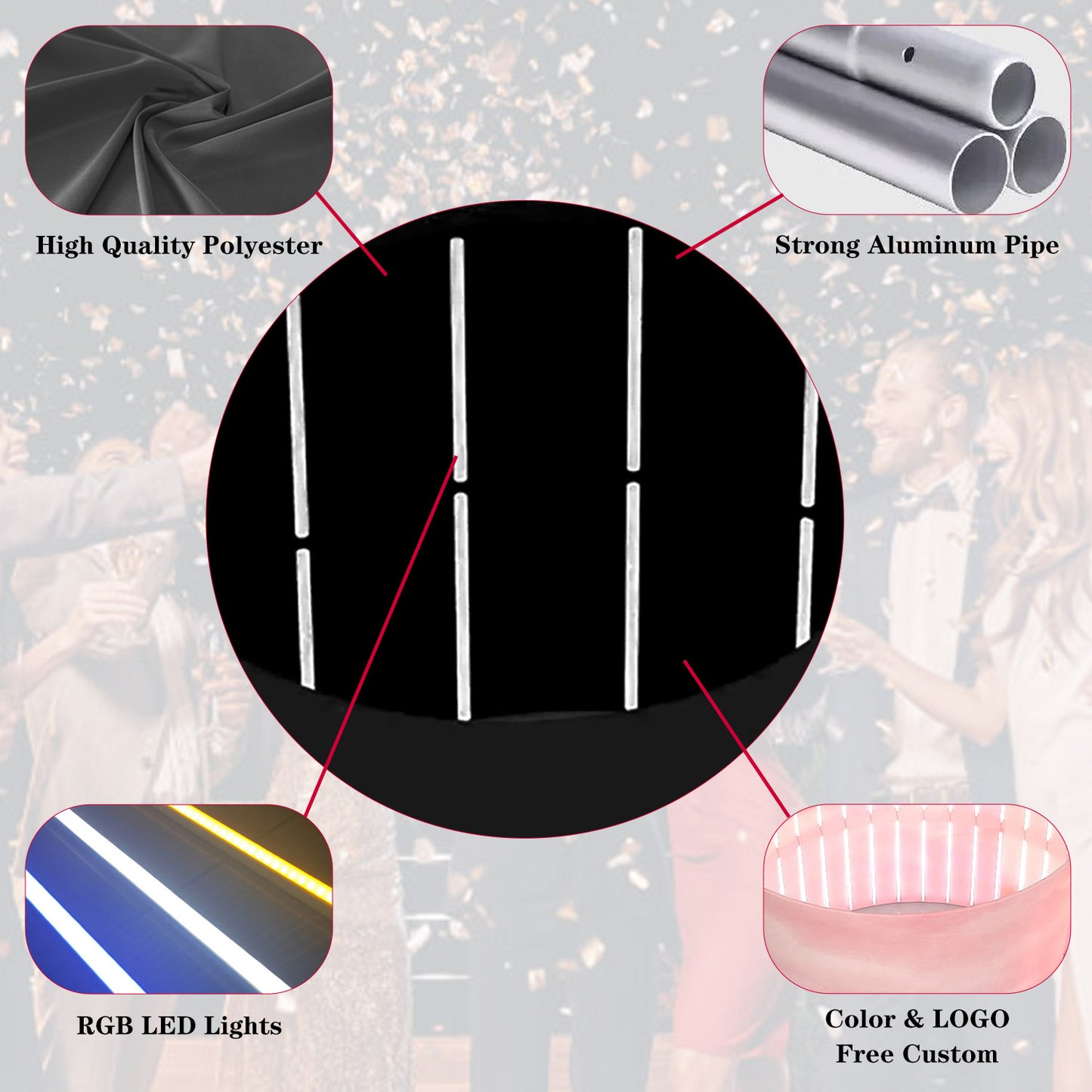 Portable Photo Booth Enclosure Tent for Weddings Parties Events Birthday Shows Bars