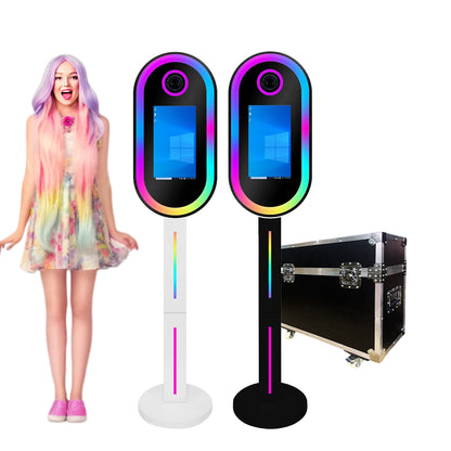 Magic Mirror Photo Booth 15.6 Inch with RGB Light, DSLR Photobooth Machine Selfie Portable Touch Screen with Flight Case for Wedding Party Events