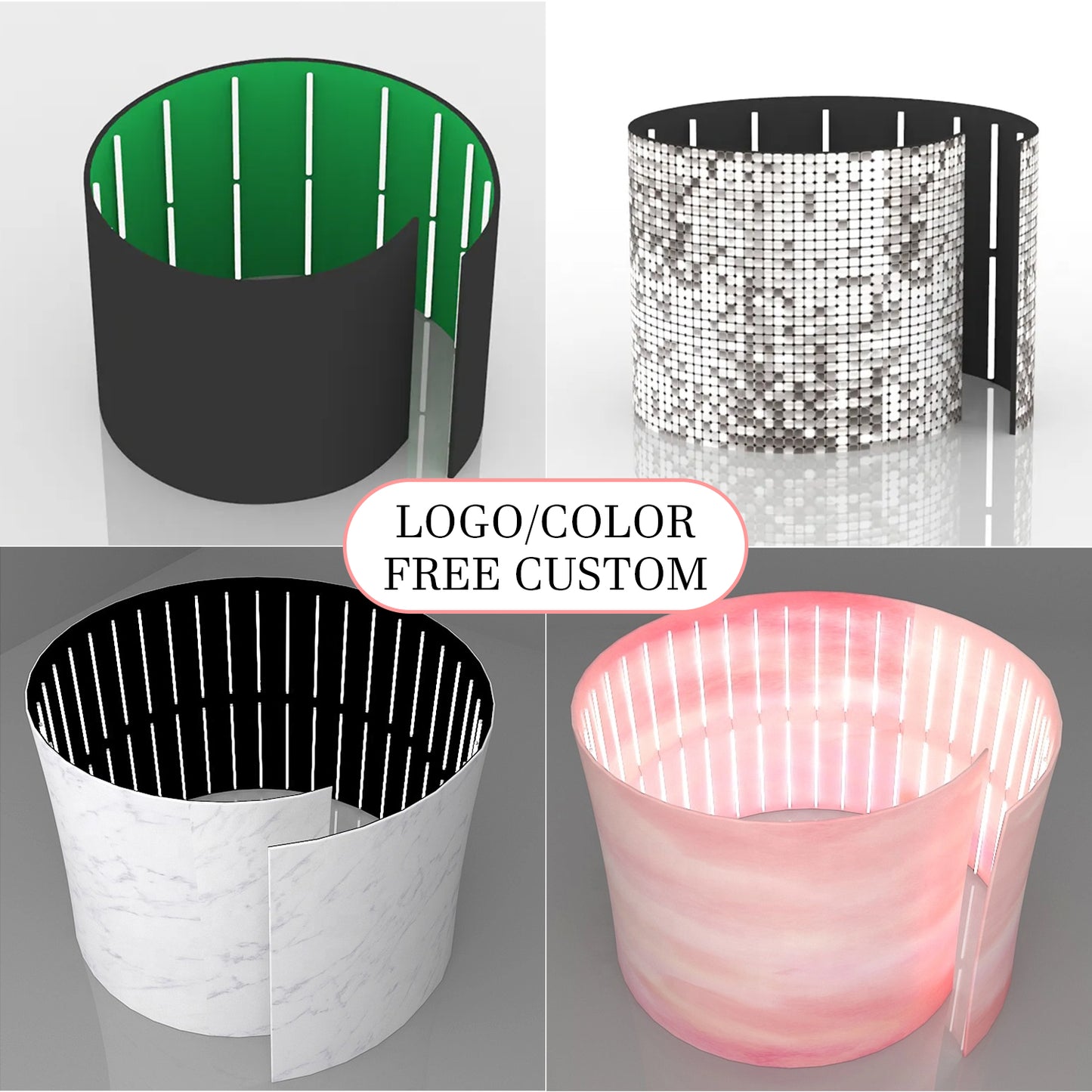 360 Photobooth Backdrop Photo Booth Enclosure Wall Backdrops Customized Logo 10FT Video Selfie Rotating Background with 32 PCS LED Light Stand for Rental Wedding Party