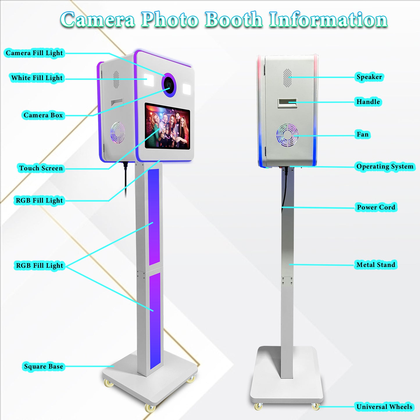 Cabina de fotos con espejo, impresora y cámara DSLR, pantalla táctil de 15,6 pulgadas, portátil, para selfies, luces RGB, ideal para bodas, fiestas, eventos, alquileres navideños.