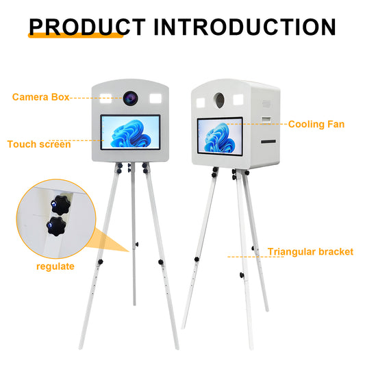 Portable Magic Mirror Photo Booth 15.6 inch Touch Screen DSLR Photobooth Machine with Flight Case for Wedding Party Rental