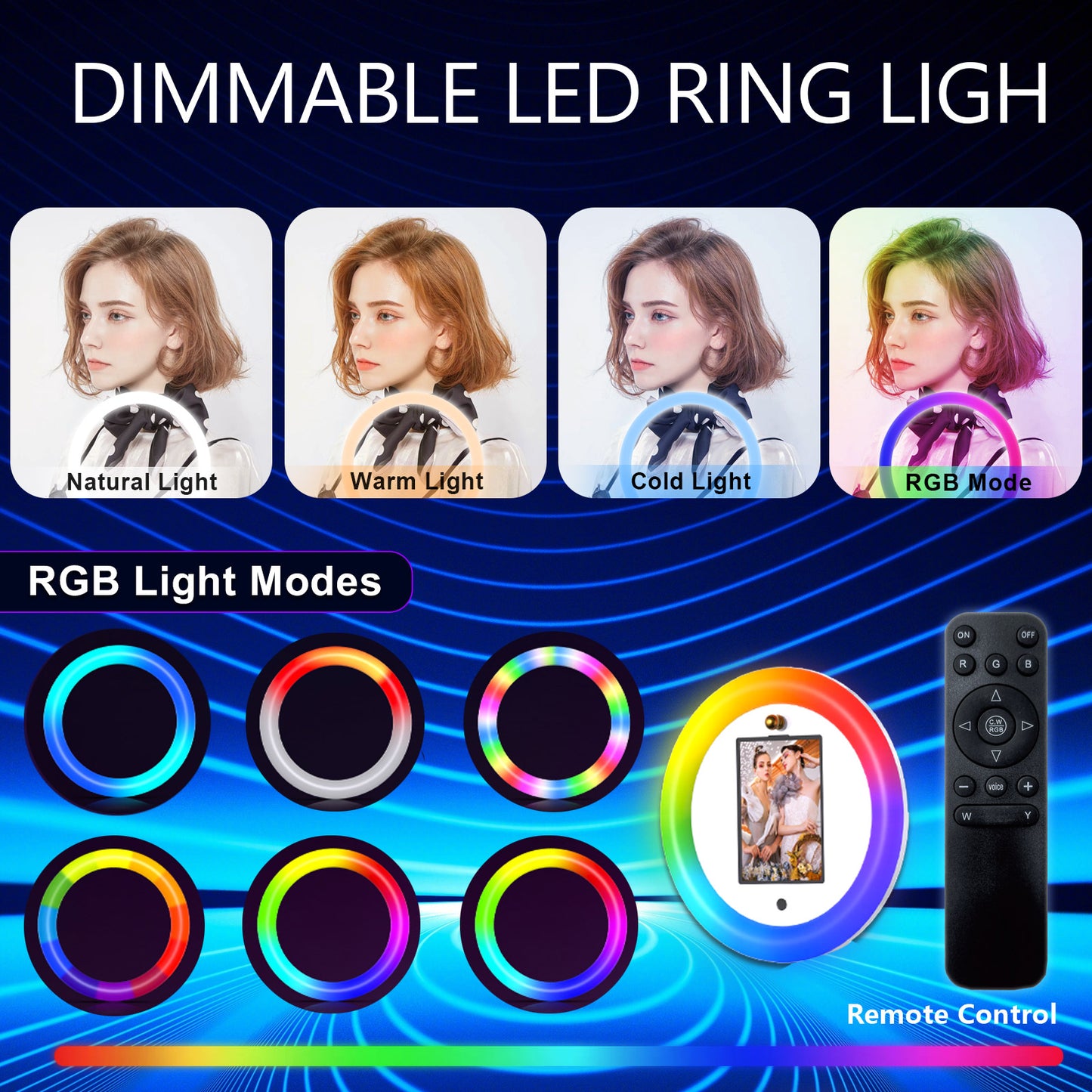 LCD Screen Portable Photo Booth Compatible with Any Ipad, 1080P Intelligent Split Screen Ipad Photo Booth LCD for Wedding Party Software APP Control LCD Ring Light, Flight Case