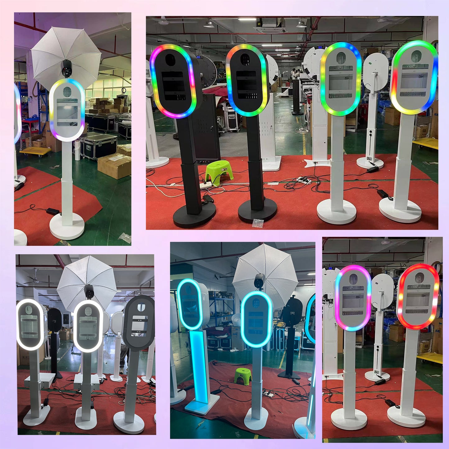 Photo Booth for iPad 10.2" 10.9" 11" 12.9" and for Camera Remote Control Flight Case 2-in-1 Portable Selfie Photobooth Stand for Party Rental Events