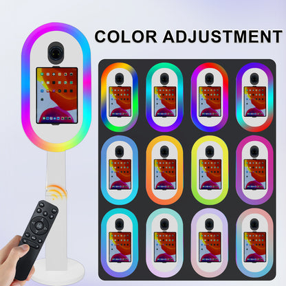 Photo Booth for iPad 10.2" 10.9" 11" 12.9" and for Camera Remote Control Flight Case 2-in-1 Portable Selfie Photobooth Stand for Party Rental Events