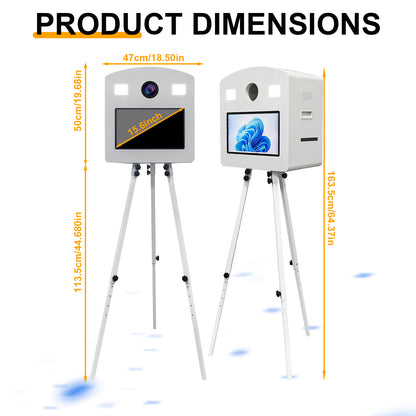 Portable Magic Mirror Photo Booth 15.6 inch Touch Screen DSLR Photobooth Machine with Flight Case for Wedding Party Rental