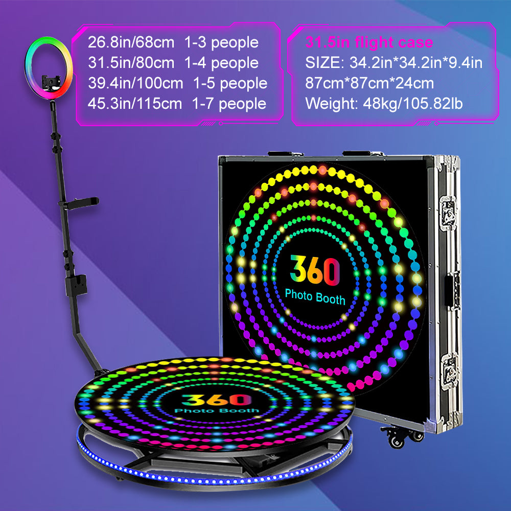 Camera 360 Photo Booth Cabin 360 Photobooth Automatic Rotating Selfie Machine Spinning Video Booth for Party Events