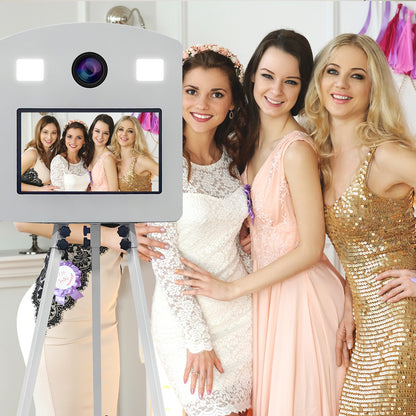 Portable Magic Mirror Photo Booth 15.6 inch Touch Screen DSLR Photobooth Machine with Flight Case for Wedding Party Rental