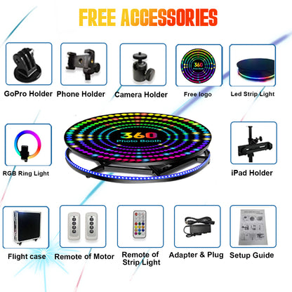 Camera 360 Photo Booth Cabin 360 Photobooth Automatic Rotating Selfie Machine Spinning Video Booth for Party Events
