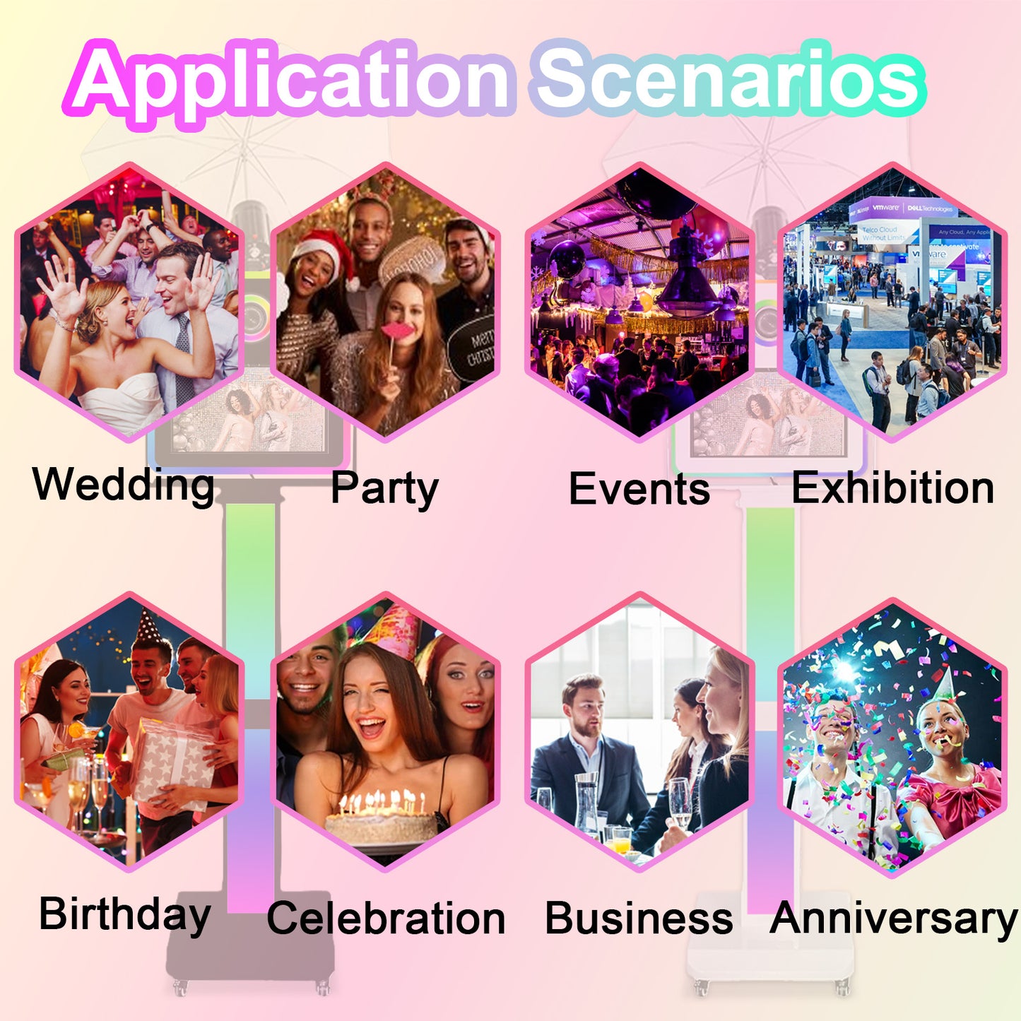 Cabina de fotos con espejo, impresora y cámara DSLR, pantalla táctil de 15,6 pulgadas, portátil, para selfies, luces RGB, ideal para bodas, fiestas, eventos, alquileres navideños.